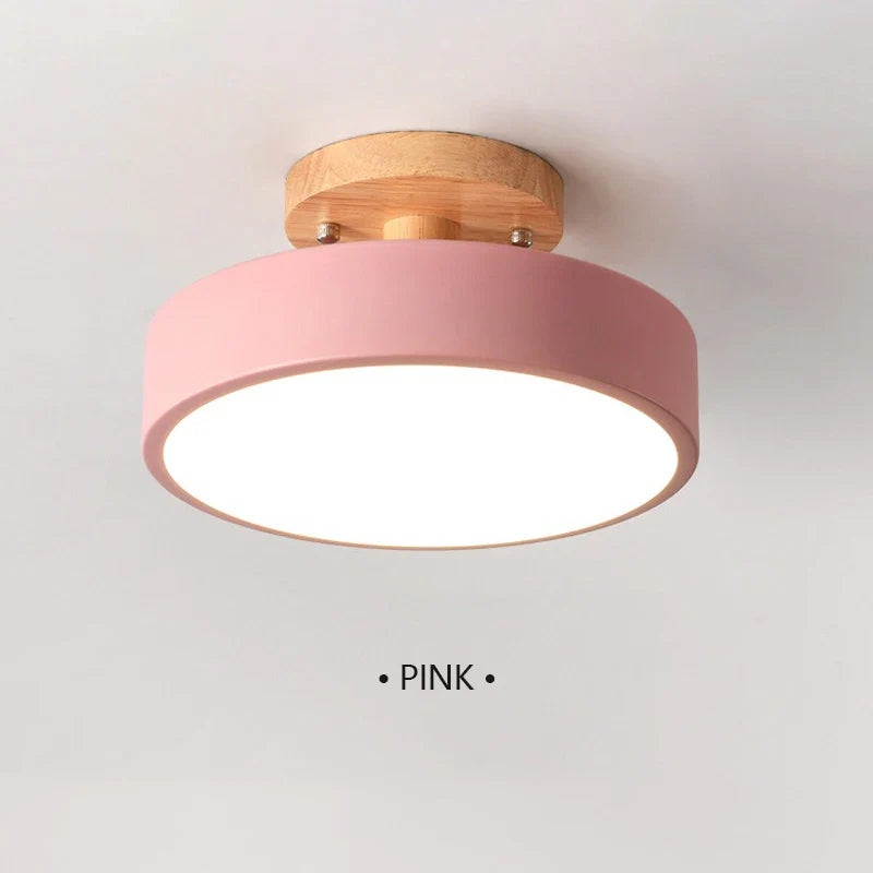 Wooden Round Ceiling Light Nordic Style