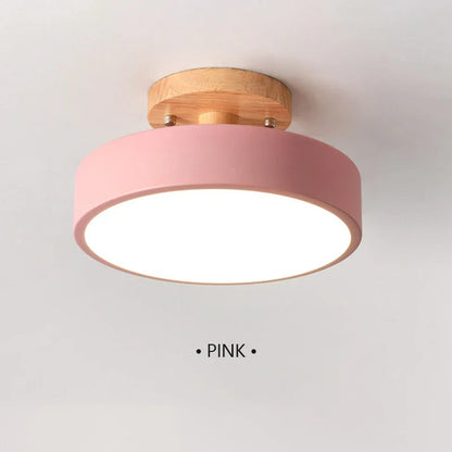 Wooden Round Ceiling Light Nordic Style