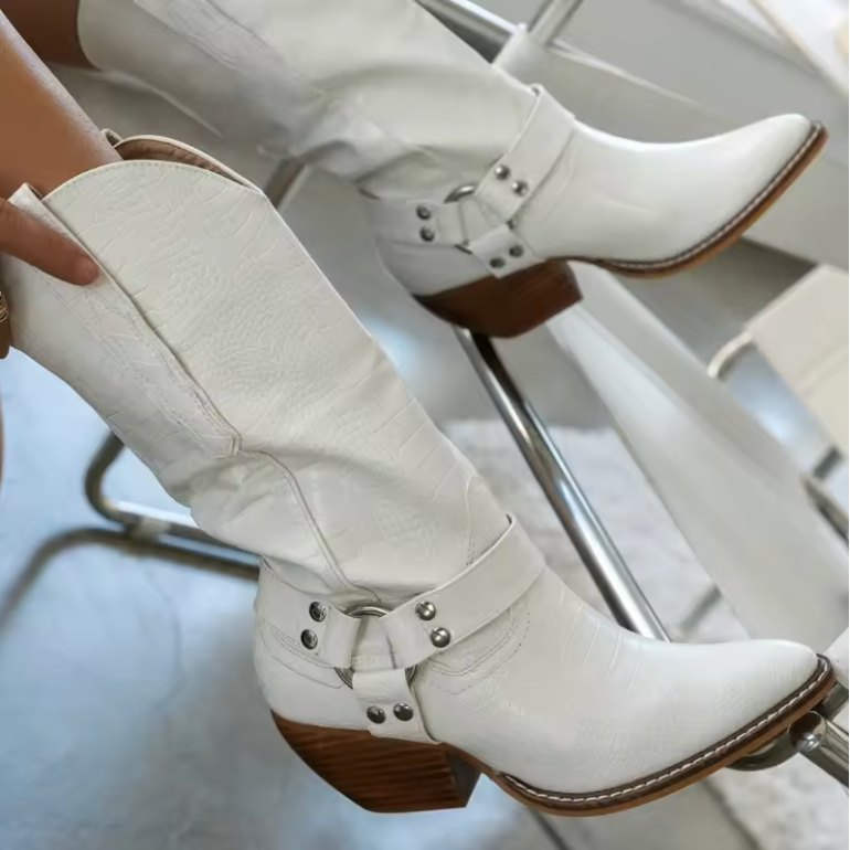 Women's Pointed Toe Mid-Calf Cowboy Boots