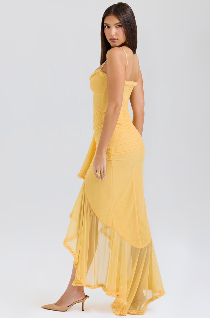 Women's Lace Ruched Wedding Guest Dress