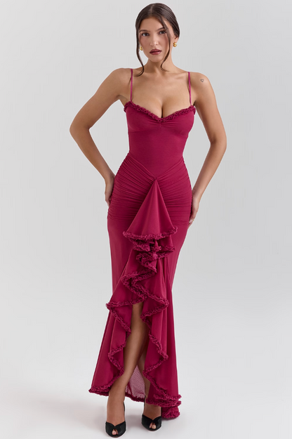 Women's Lace Ruched Wedding Guest Dress