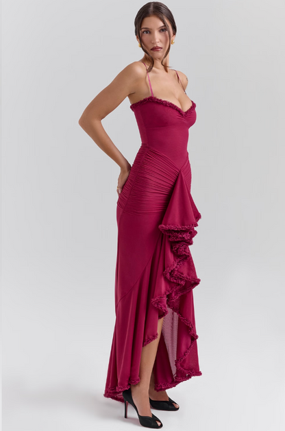 Women's Lace Ruched Wedding Guest Dress