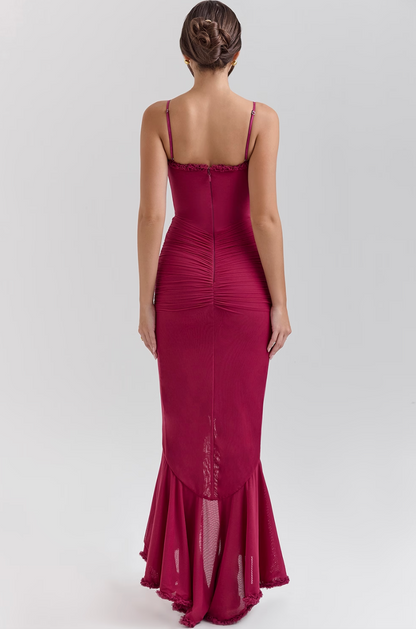 Women's Lace Ruched Wedding Guest Dress