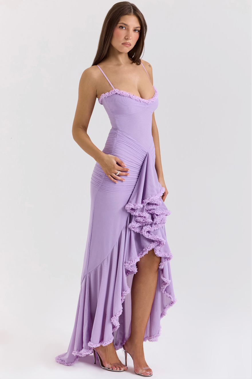 Women's Lace Ruched Wedding Guest Dress