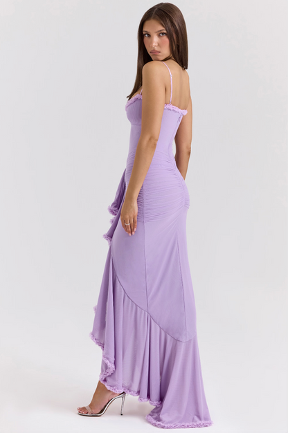 Women's Lace Ruched Wedding Guest Dress