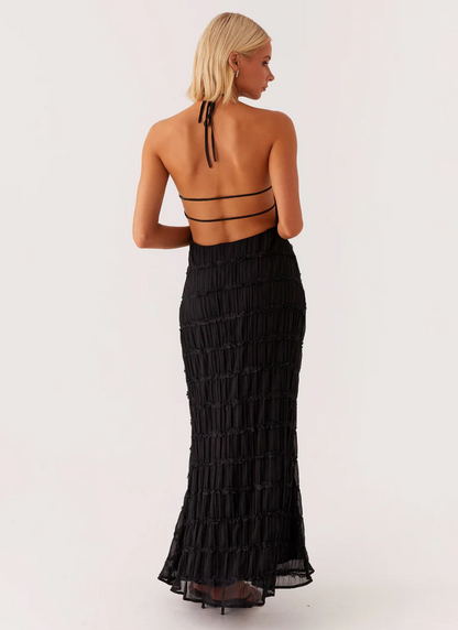 Women's Fitted Halter Maxi Dress