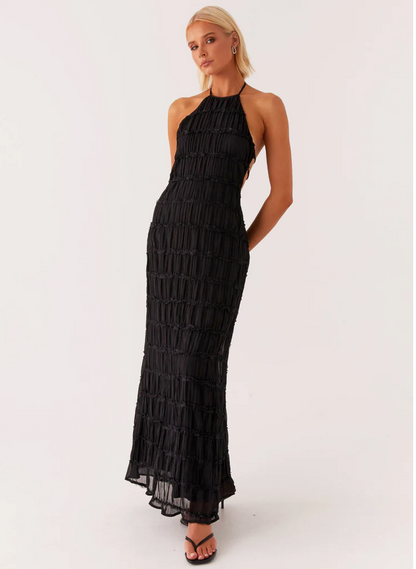 Women's Fitted Halter Maxi Dress