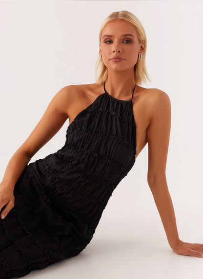 Women's Fitted Halter Maxi Dress