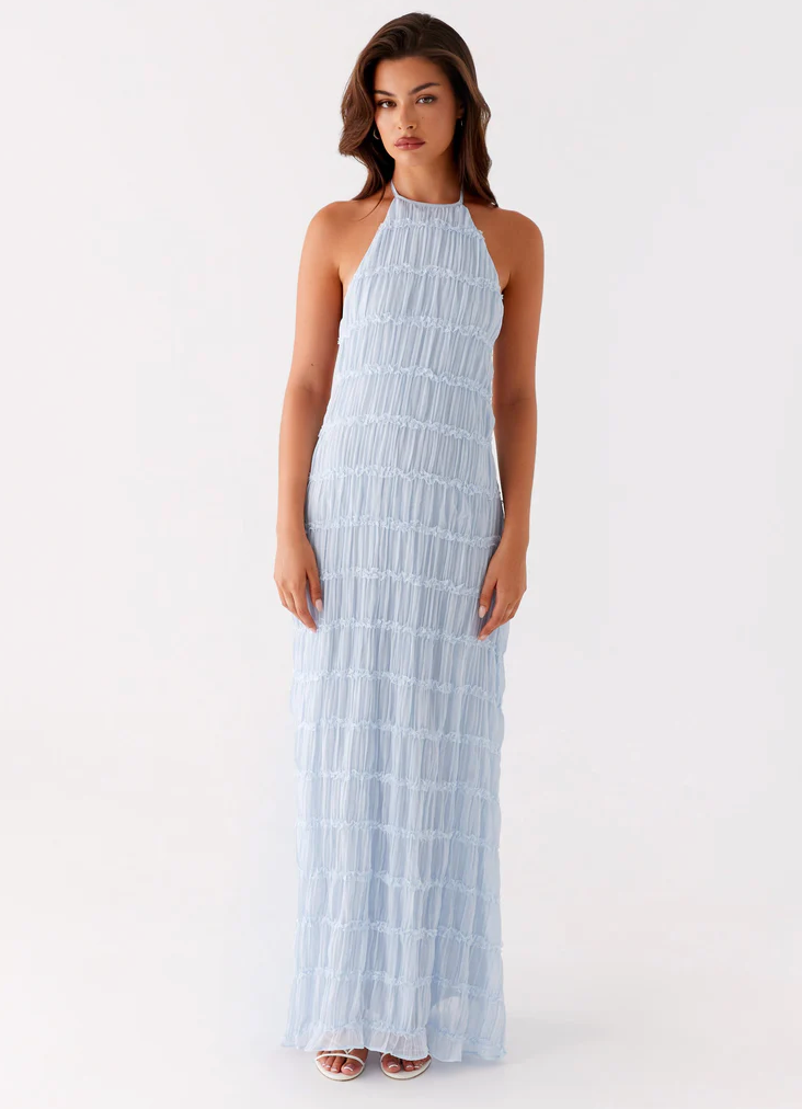 Women's Fitted Halter Maxi Dress