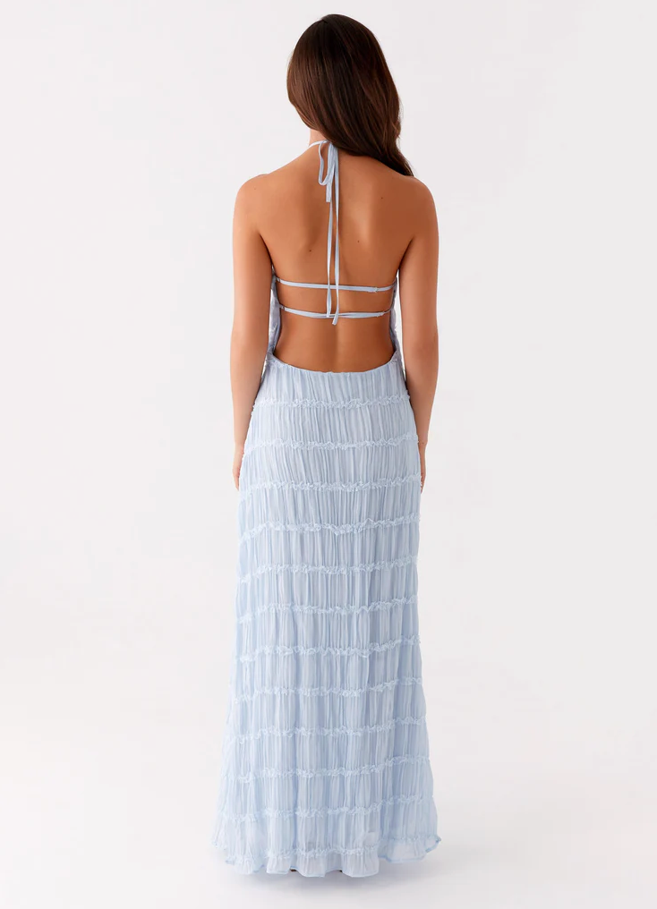 Women's Fitted Halter Maxi Dress
