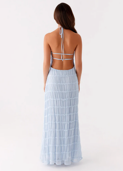 Women's Fitted Halter Maxi Dress