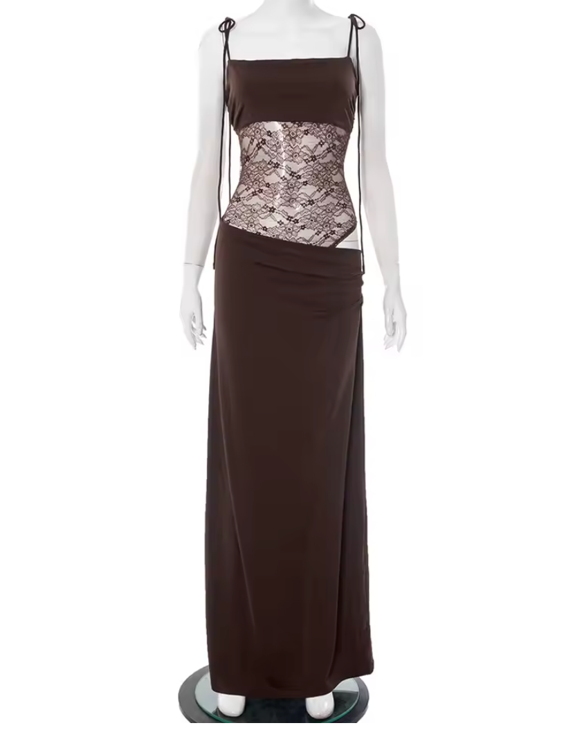 Women's Long Lace Detail Dress