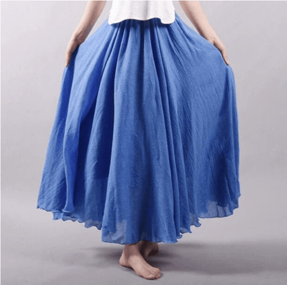 Women's Linen Maxi Skirt Bohemian Style - Fashinoza