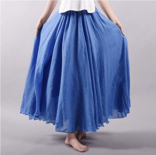 Women's Linen Maxi Skirt Bohemian Style - Fashinoza
