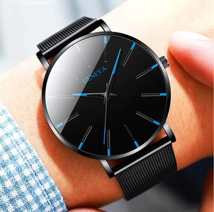 Men's Minimalist Watch Sustainable Leather Strap - Fashinoza