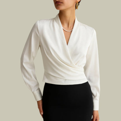 Mia | Women Elegant Wrap V-Neck Blouse