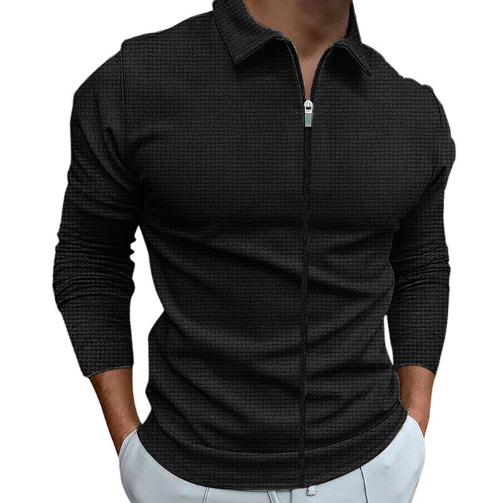 Men's Zip-Up Shirt Cotton Comfortable