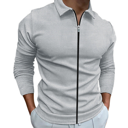 Men's Zip-Up Shirt Cotton Comfortable