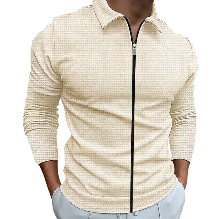 Men's Zip-Up Shirt Cotton Comfortable