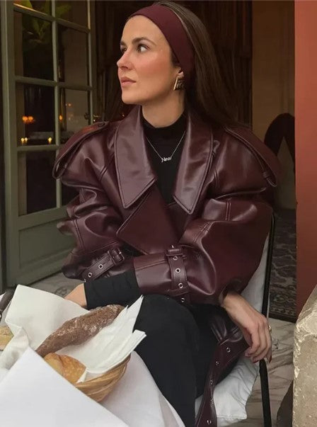 Women's Leather Jacket Short Length - 
Fashinoza