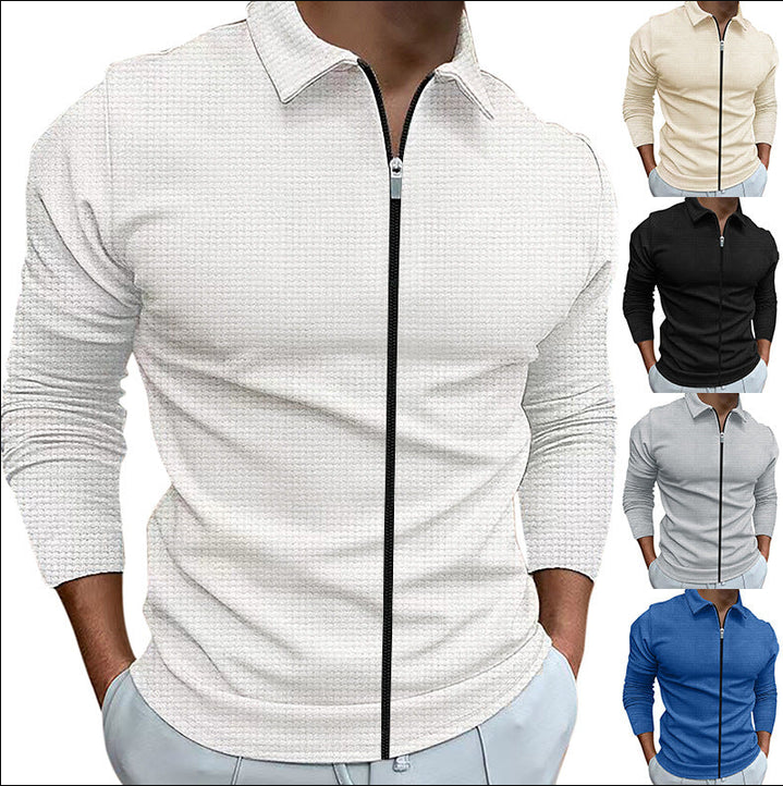 Men's Zip-Up Shirt Cotton Comfortable