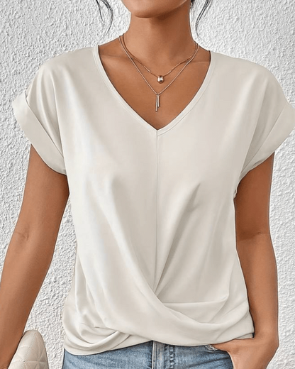 Women's V-Neck Twist Short Sleeve