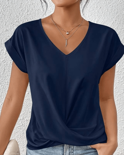 Women's V-Neck Twist Short Sleeve