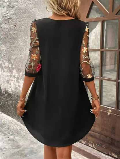 Women's Casual Dress 3/4 Mesh Sleeves