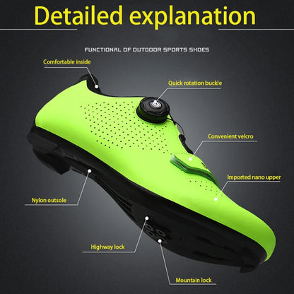Unisex Mountain Bike Cycling Shoes Self-Locking Breathable Road Bicycle Flat Sneakers