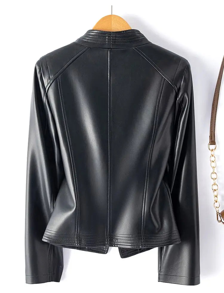 Madona Women's Sheepskin Leather Moto Jacket