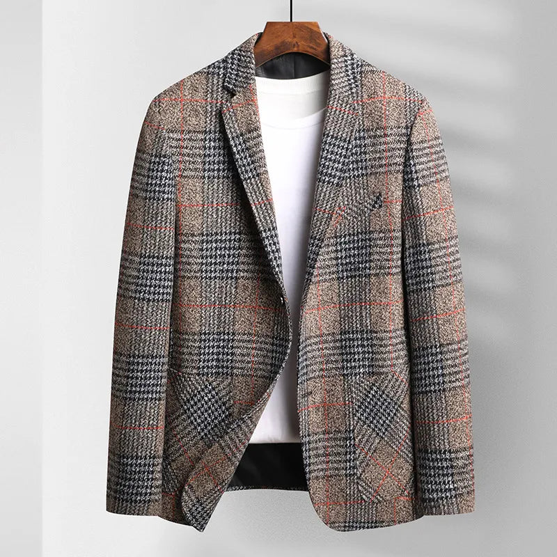 Houndstooth Coat - 
Fashinoza