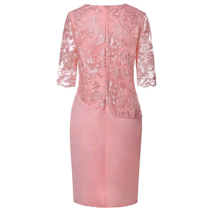 Women's Embroidered Dress Knee Length