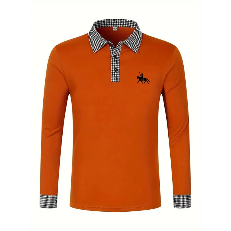Men's Long Sleeve Slim Fit Polo Shirt