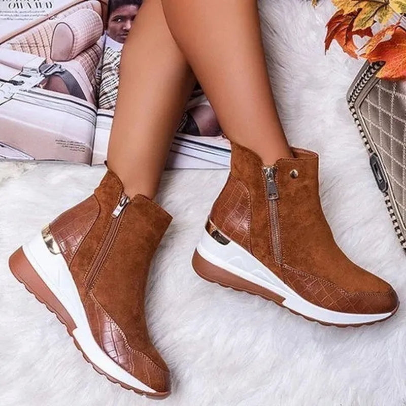 Women's Ankle Boots Platform Side Zip
