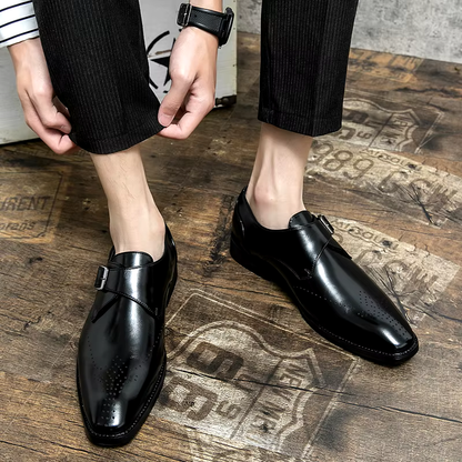 Men's Dress Shoes Single Strap Buckle