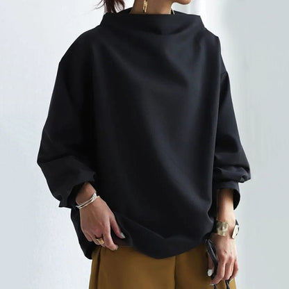 Women's Oversized Sweater High Neck Long Sleeve