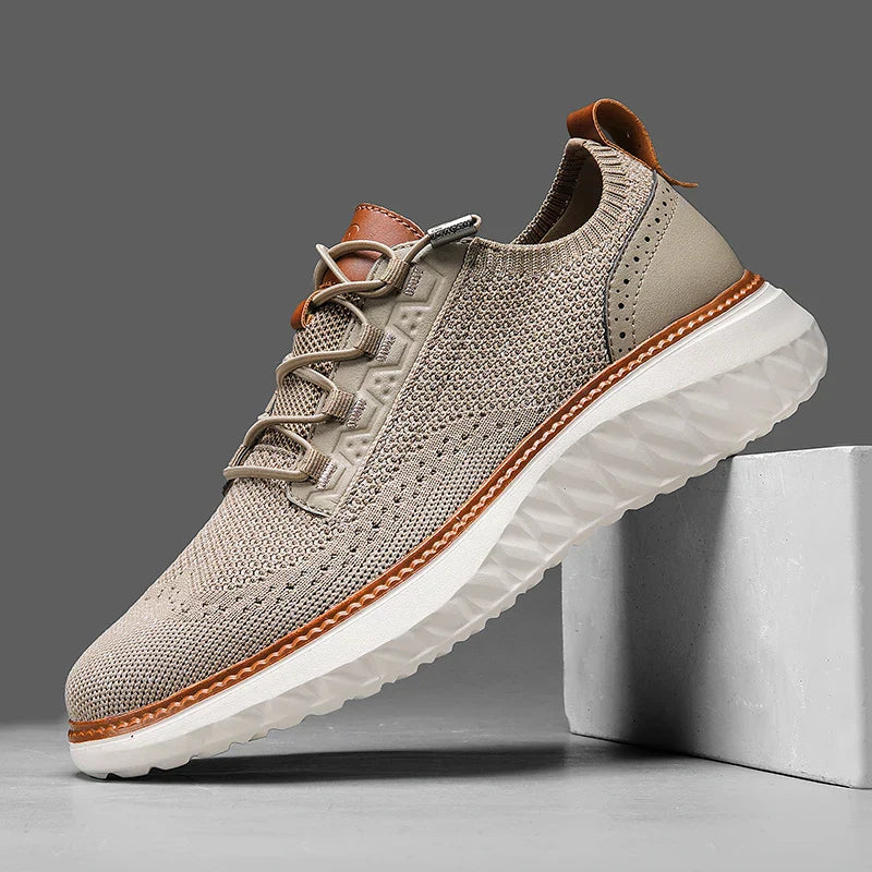 Men's Lace-Up Sneakers Panel Detail - Fashinoza