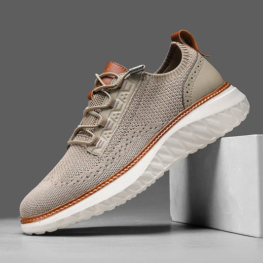 Men's Lace-Up Sneakers Panel Detail - Fashinoza