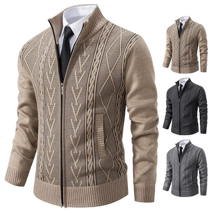 Men’s Zip-Up Cable Knit Sweater