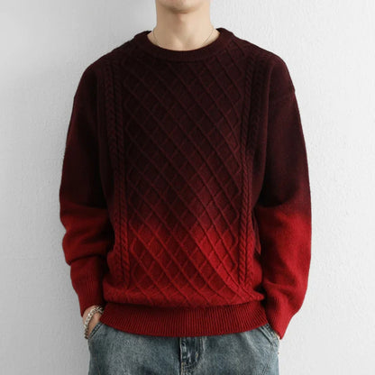 Gradient Diamond Knit Sweater