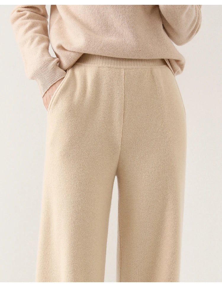 Relaxed Wide-Leg Pull-On Pants