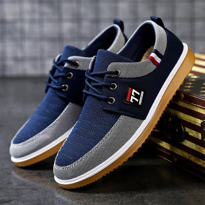 Two-Tone Mesh Casual Sneakers