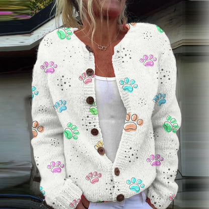 Women's Patterned Knit Cardigan Button Front