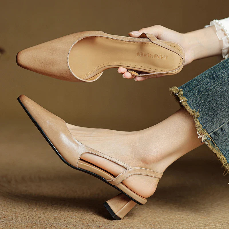 Neera Genuine Leather Slingbacks