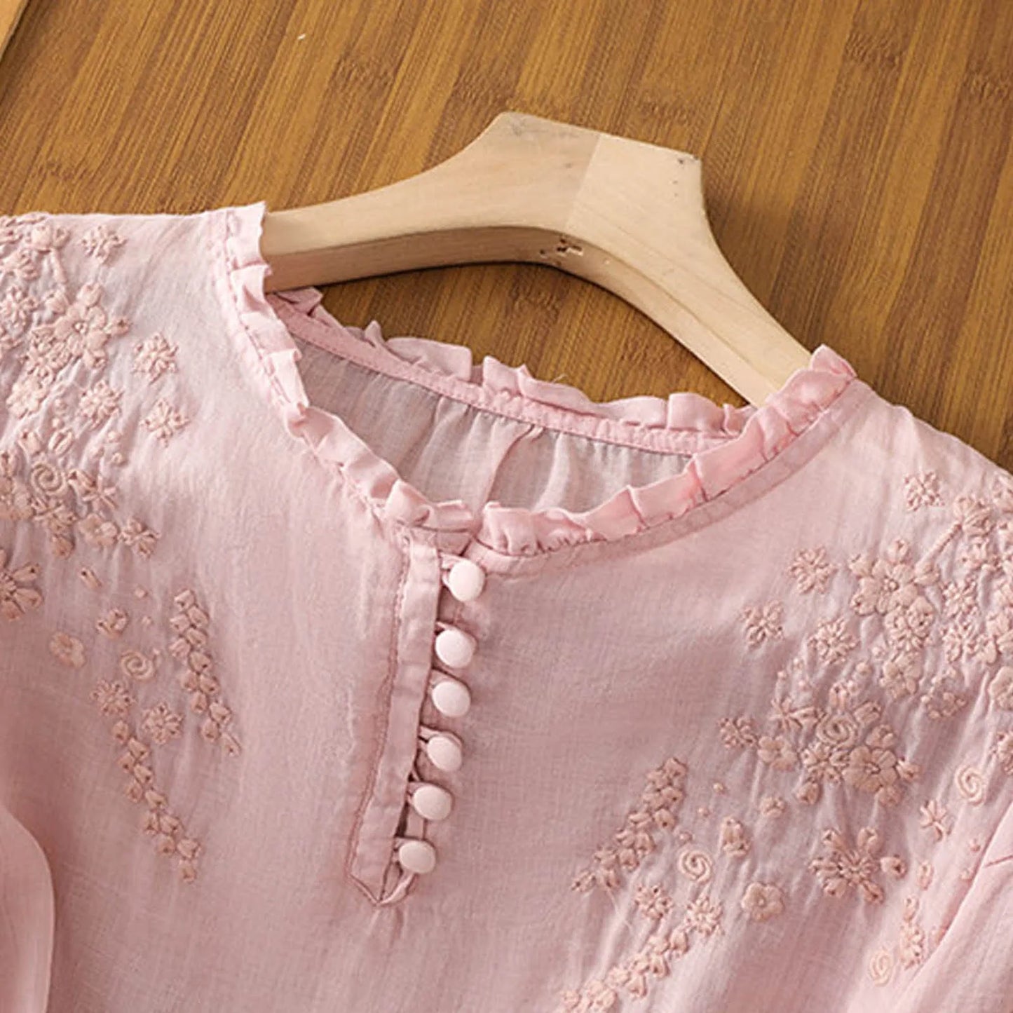 Women's Puff Sleeve Blouse Floral Detail