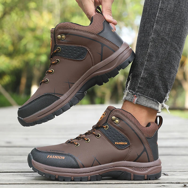 Men's Waterproof Orthopedic Hiking Boots Anti-Slip Outdoor Trekking Shoes