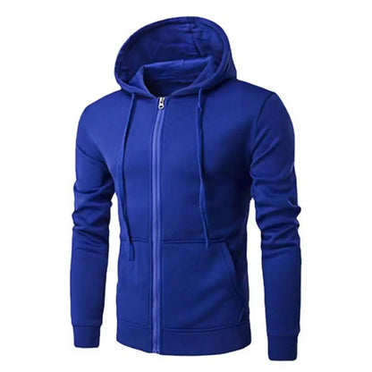 Men's Slim Fit Zip Up Sport Hoodie Adjustable Drawstring