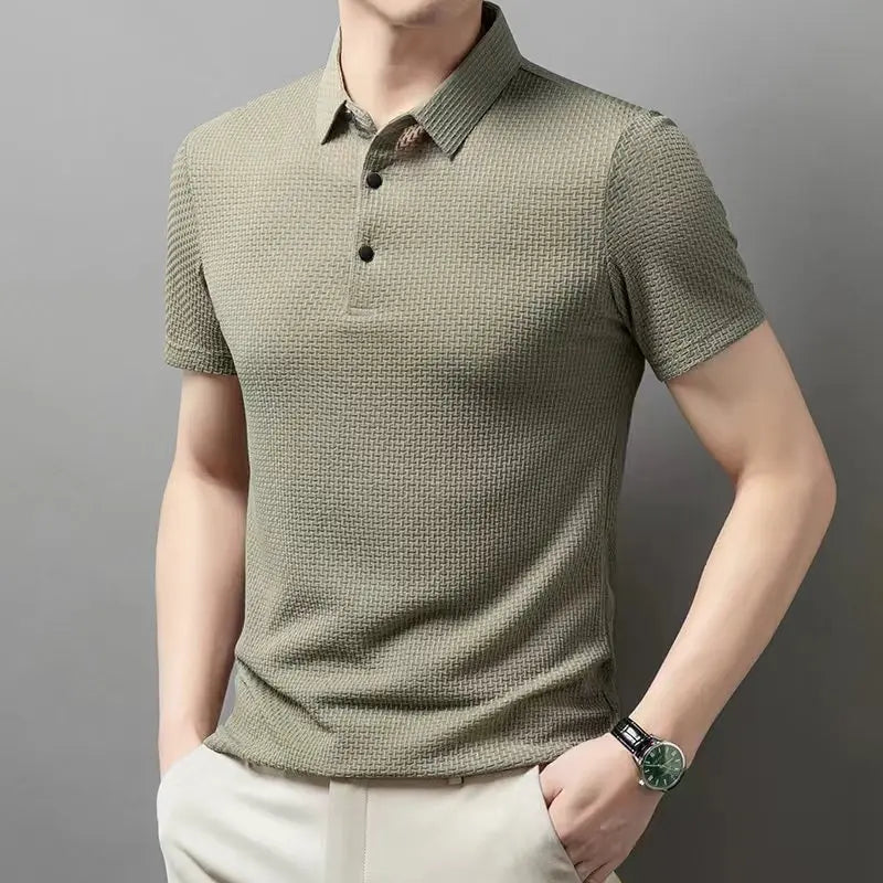 Stanley Men's Polo Shirt Waffle Pattern