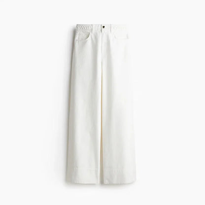 Women's Wide Leg Denim Trousers Low Waist Blue