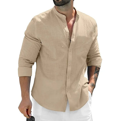 Men's Henley Shirt Breathable